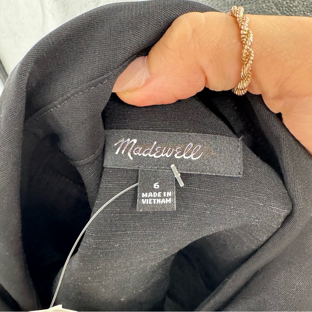 NWT Madewell Western Shirt in Linen Blend in black - Picture 11 of 13